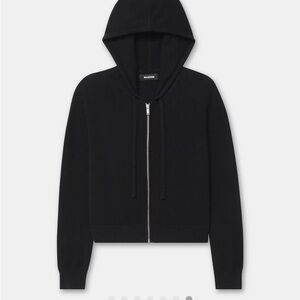 NAADAM Cropped Black Zip Up Hoodie XL